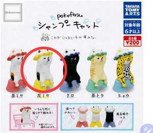 シャンプーキャット pokefasu 灰ミケ単品 とぼけた表情でシャンプーをする猫！ タカラトミーアーツ
