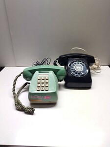 日本電信電話株式会社 黒電話 600-A2 プッシュ式電話機 600-P ２台セット 昭和レトロ