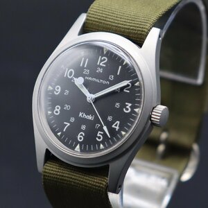 HAMILTON Khaki ハミルトン カーキ 9415 手巻 24時表示 アラビア全数字インデックス ブラック文字盤 メンズ腕時計