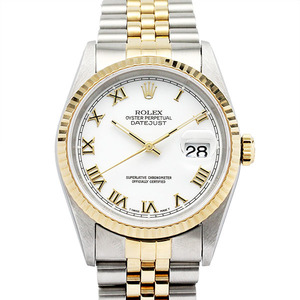 ロレックス ROLEX デイトジャスト 16233 ホワイトローマ文字盤 W番 SS/YG メンズ腕時計 自動巻き DATEJUST 36mm