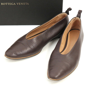 BOTTEGA VENETA High Vamp Leather Ballet Flats ポインテッドトゥフラットシューズ / スリッポン 36 ボッテガヴェネタ
