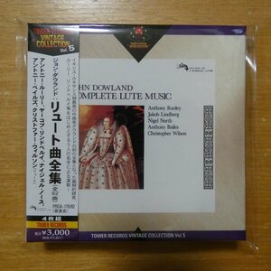 4988005499080;【4CD】VARIOUS / ダウランド:リュート曲全集(PROA179/82)