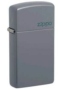 Zippo ジッポライター Flat Grey Matte Logo Slim 49527ZL メール便可