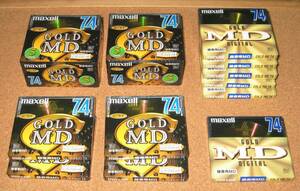 maxell マクセル MDディスク 74分 GOLD 金色 初代目 6枚、二代目 14枚　合計20枚