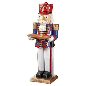 クリスマスデコレーション - くるみ割り人形 おもちゃの兵士 バトラー(給仕) ホリデー台座テーブル 彫像 彫刻(輸入品