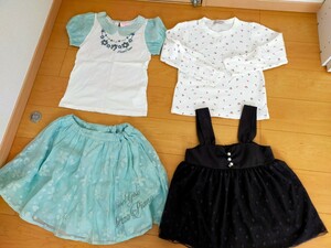 150cm 女の子　4点セット　まとめ売り　福袋　メゾピアノ　チュニック　スカート　半袖カットソー　長袖