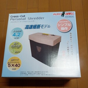 AURORA CLUB AS382C Cross-cut Personal shredder クロスカットパーソナルシュレッダー A4コピー用紙3枚 簡単操作 電動シュレッダー