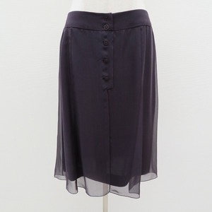 #apc シャネル CHANEL スカート 40 紫 02P ココマーク シルク オーガンジー フランス製 レディース [602703]