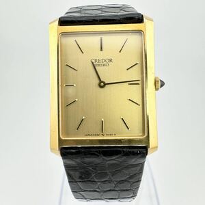 美品 動作品 SEIKO CREDOR セイコー クレドール 14K 5930-5090 金無垢 ステンバック メンズ 腕時計　ゴールド
