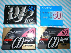 カセットテープ　TDK　ハイポジション DJ2 90 CDing 50★ MDディスク　SONY BASIC 80