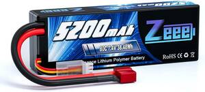ゼエエ Zeee 7.4V 80C 5200mAh 2S lipo battery Tプラグ付き リポバッテリー 大容量バッテリー