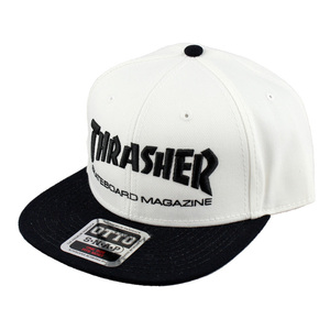 帽子 THRASHER スラッシャー フラットバイザー キャップ ホワイト フリーサイズ コットン製 メンズ レディース ファッシ
