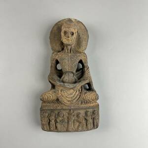 仏教美術 土器 片岩 仏像 ガンダーラ チベット 検 仏教 菩薩 観音 仏陀 観音 古玩 古美術品 石仏 古道具 2