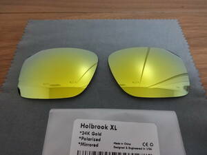 超処分価格！！！★オークリー HOLBROOK XL　OO9417 　ホルブルックXL用 カスタム偏光 レンズ 24K GOLD Color ミラー 