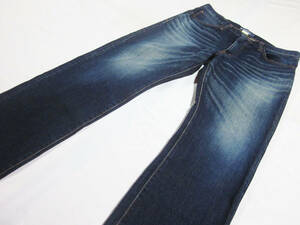 送料無料!!　日本製　濃紺　DENIM CRAFT　デニムクラフト　BIGJOHN　ビッグジョン　ヒゲ　加工　デニム　ジーンズ　34　W約86CM　倉敷児島