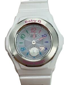 CASIO◆ソーラー腕時計・Baby-G/デジアナ/SLV/WHT