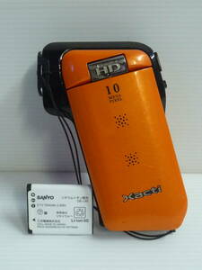 SANYO サンヨー Xacti DMX-CG11 オレンジ バッテリー付き デジタルビデオカメラ