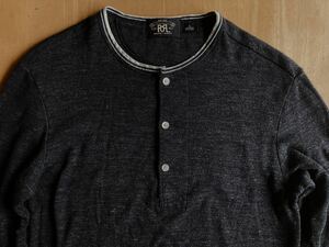 RRL 炭黒ヘンリーネックシャツ S 黄金期アイテム(ラルフローレンビンテージシャツジャケット
