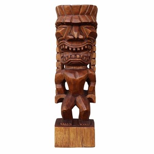ティキの木彫りの置物 カナロア TIKI KANALOA 40cm 木製スワール無垢材【ハワイアン雑貨 TIKI木彫り ティキ像 オブジェ】YSA-350143
