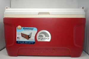 【良品】igloo 52 Quart Contour Cooler Red 49L 52QTS #44954(RED) Made in USA イグルー クーラーボックス コンツアー ディアブロレッド