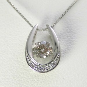 ネックレス ダイヤモンド 一粒 プラチナ 0.3カラット 鑑定書付 0.346ct Eカラー I1クラス EXカット H&C CGL