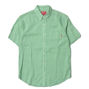 Supreme シュプリーム 13SS cruise shirt コットンテンセル ショートスリーブBDシャツ S グリーン 半袖 ボタンダウン トップス j3503