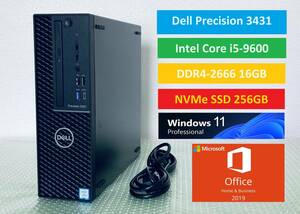 DELL Precision 3431 SFF/Core i5-9600/NVMe 256GB/DDR4 2666 16GB/80 Plus Platinum電源/Windows 11 Pro/Office 2019 Home and Business