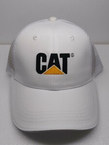 CAT　キャタピラー　帽子　ホワイト　メッシュ　オリジナル　ファッション　コレクション　メッシュキャップ　キャップ帽子　フリーサイズ
