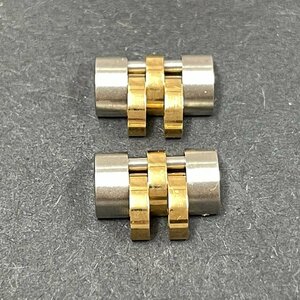 m002 H3(60) 2 ROLEX ロレックス デイトジャスト用 ジュビリーブレス 10mm 2コマ 駒 YG×SS コンビ 純正ベルト 約2.1g 1円～