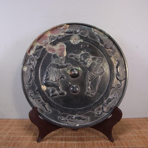 【典藏*青銅製 青銅器*玩樂鏡】鏡 古鏡 超美品 中国古美術