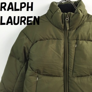 【人気】RALPH LAUREN/ラルフローレン ダウンジャケット ダウン フェザー グリーン サイズ7 レディース/S3766