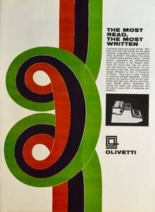 稀少！1966年オリベッティ・タイプライター広告/Olivetti/バウハウス/ポップアート/デザイン/T-1