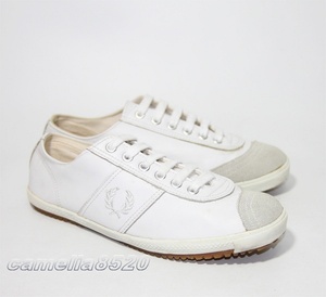 フレッドペリー FRED PERRY テーブルテニスシューズ スニーカー B61L ホワイト レザー US7 UK6 EU39 25cm 中古 美品