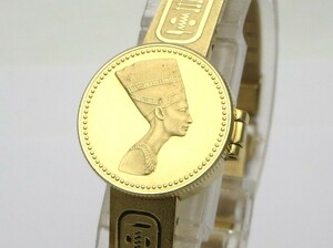 1000円スタート 腕時計 SEIKO セイコー 黄金のネフェルティティ 1E20-0A20 クオーツ QZ 2針 ゴールド文字盤 レディース 4 D60025