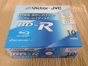 【Victor・JVC】ビクター　BD-R　1～4倍速　映像用　25GB　フルハイビジョン3時間録画　10pack5mmケース