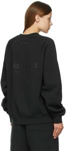 【SIZE:XS】FEAR OF GOD ESSENTIALS Black Pullover Crewneck Sweatshirt ラック クルーネック プルオーバー スウェットシャツ