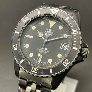 24D049　タグホイヤー　TAGHEUER　プロフェッショナル1000　980.026N　クオーツ　ステンレス　デイト　200M　黒　メンズ腕時計　1円～