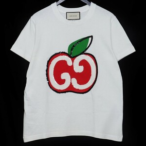 GUCCI GGアップルプリントTシャツ Mサイズ ホワイト 580762 XJB7U グッチ Apple Double G Printing 半袖カットソー