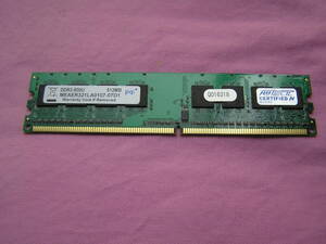 PQI DDR2-800U 512MB 2枚セット 動作品