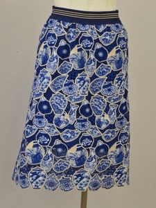 ヴィヴィアンタム VIVIENNE TAM 壺刺繍 スカート カットワーク レース 38サイズ ブルー(Multi-Blue) レディース u_s F-L7736