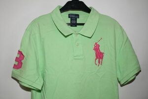 2687■S-XLラルフ、薄緑系、半袖ポロシャツ、ビックポニー