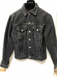 新品 BALENCIAGA バレンシアガ クラッシュ ブラック ダメージ デニム ジャケット 44 size 正規店購入品　JACKET