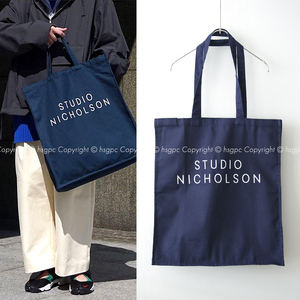 新品 スタジオニコルソン ロゴ ラージサイズ キャンバス トートバッグ STUDIO NICHOLSON ショルダー ビッグ ハンド 鞄 リュック ボストン