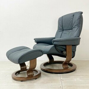 ● エコーネス EKORNES ストレスレス stressless メイフェア Mayfair クラシック リクライニング 牛革 Mサイズ 参考定価￥356,400- 美品