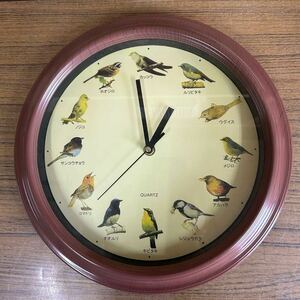 鳥 壁掛け時計 掛け時計 掛時計 時計 インテリア アナログ時計 レトロ アンティーク 鳥の名前 鳥の絵 QUARTZ クォーツ 動作未確認 ジャンク