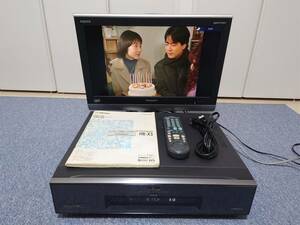 Victor ビクター S-VHSビデオデッキ HR-X5 動作品 Victor製純正電源ケーブル&Victor製純正リモコン&取扱説明書 極美品