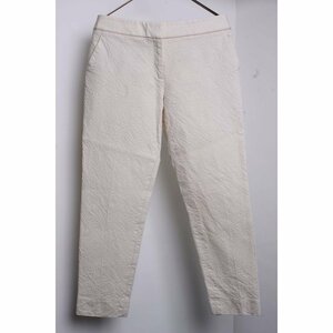Salvatore Ferragamo サルヴァトーレ フェラガモ パンツ　ズボン　きれい目 綿　シルク イタリア製 クリーム 42 910484