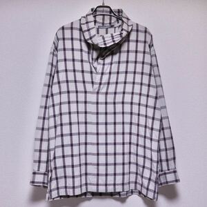 美品 ISSEY MIYAKE MEN 変形 シャツ Size M イッセイ ミヤケ プルオーバー チェック 変形カラー 襟 CHECK SHIRT 初期 80’s 80s