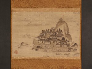 【模写】【伝来】sh9398 古画 楼閣山水図 中国画
