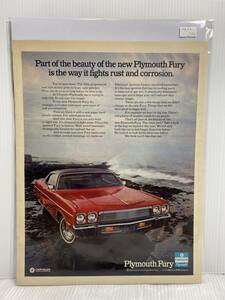 1972年11月24日号LIFE誌広告切り抜き【CHRYSLER Plymouth Fury/クライスラー】アメリカ買い付け品70s車オールドカー
